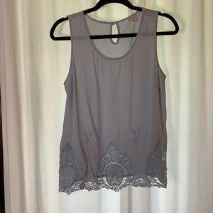 Light Blue Tank with Embroidery